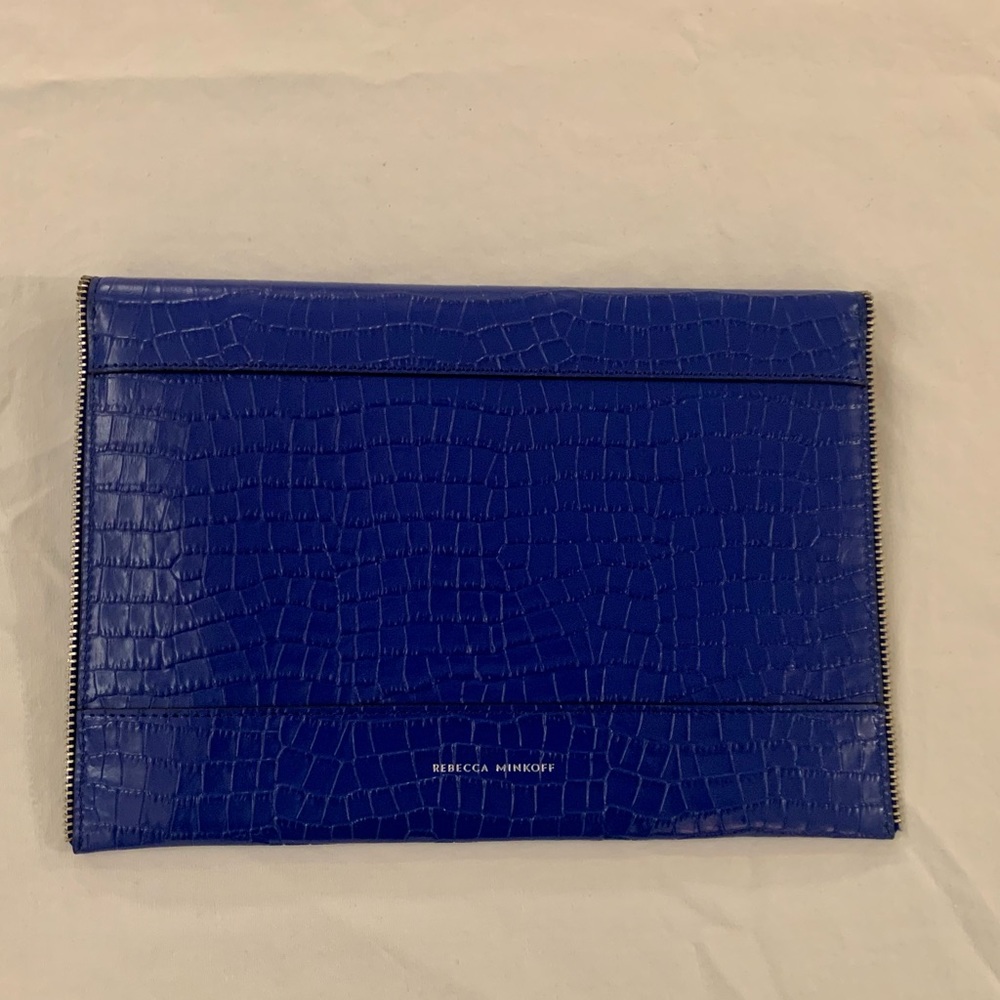 Blue Croc Rebecca Minkoff Leo Envelope Clutch! - Picture 2 of 11